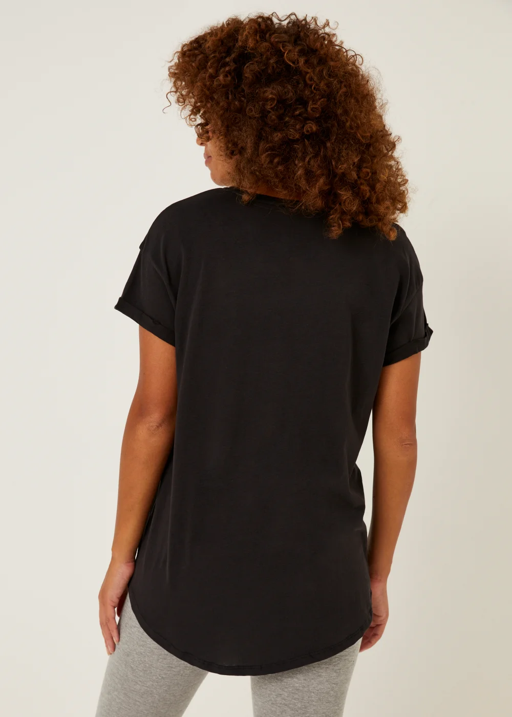 Black Essential Longline T-Shirt - Small Image 3