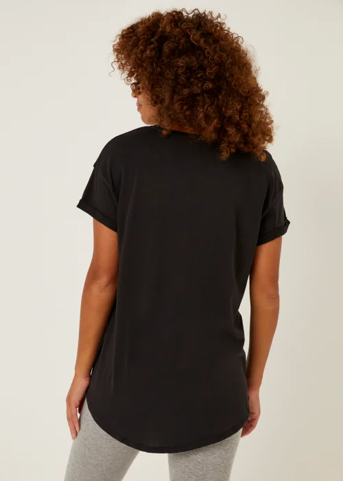 Black Essential Longline T-Shirt - Small Image 3