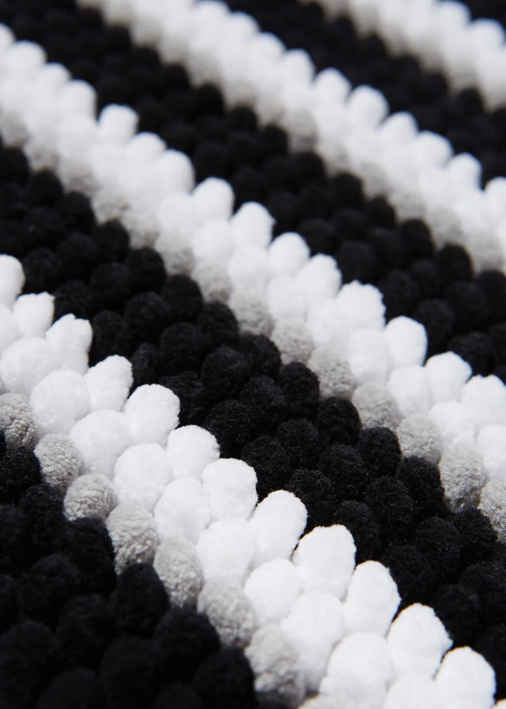 Monochrome Stripe Chenille Bath Mat Image 2