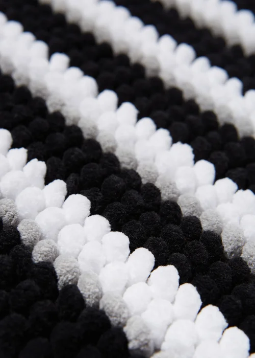 Monochrome Stripe Chenille Bath Mat Image 2