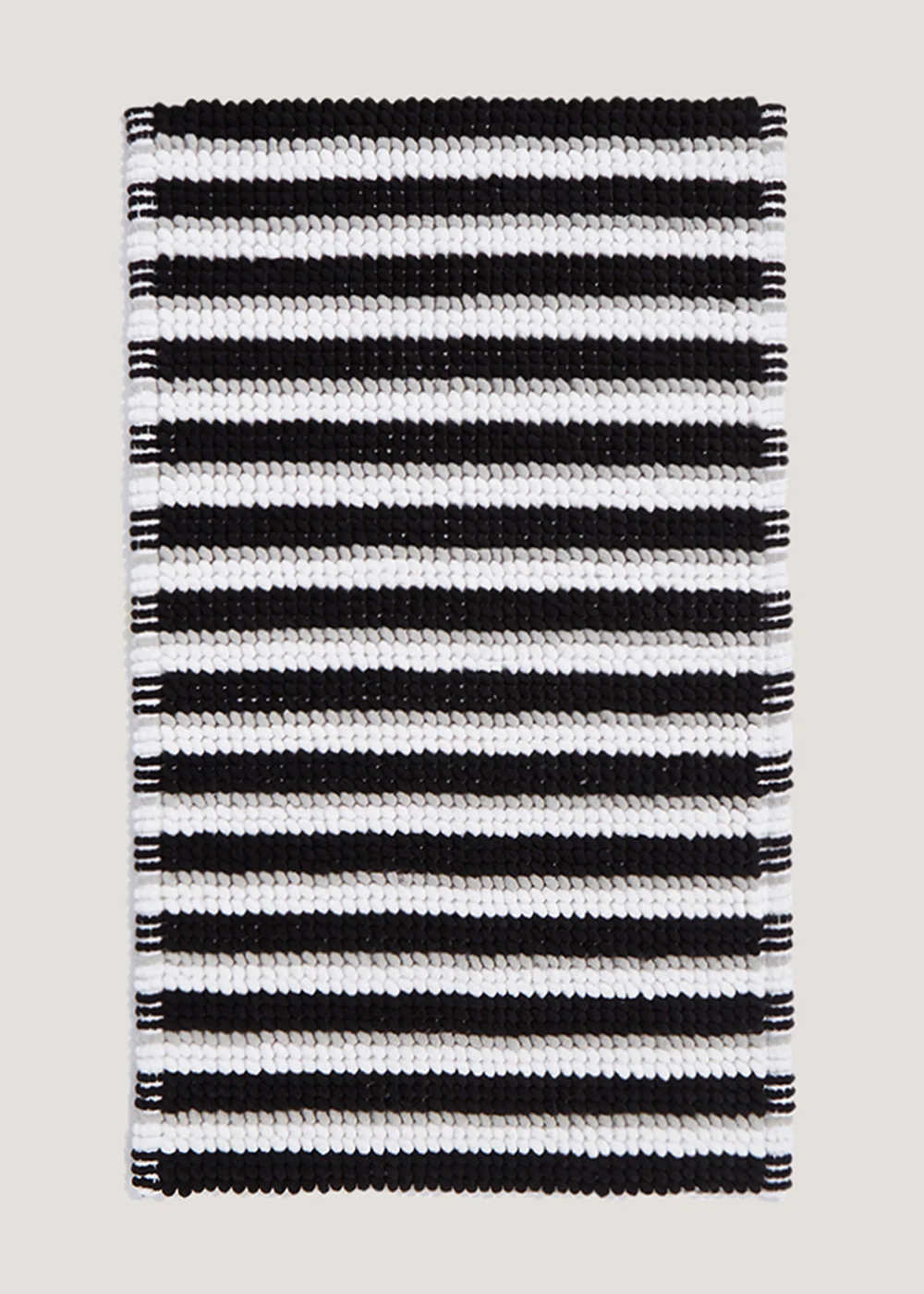 Monochrome Stripe Chenille Bath Mat Image 1