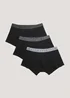 3 Pack Black Hipster Boxers - Extra small Image 1