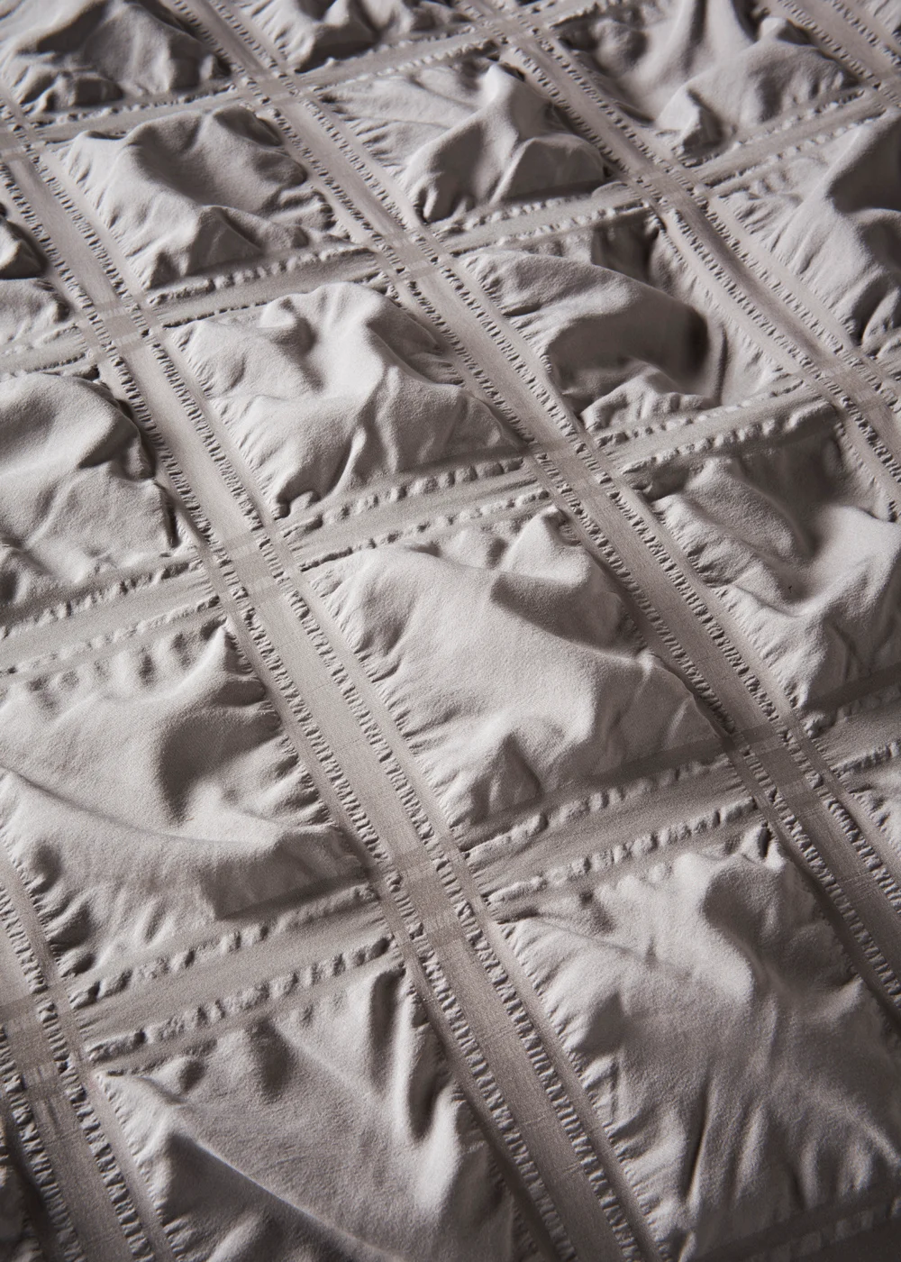 Grey Seersucker Duvet Cover - Double Image 4