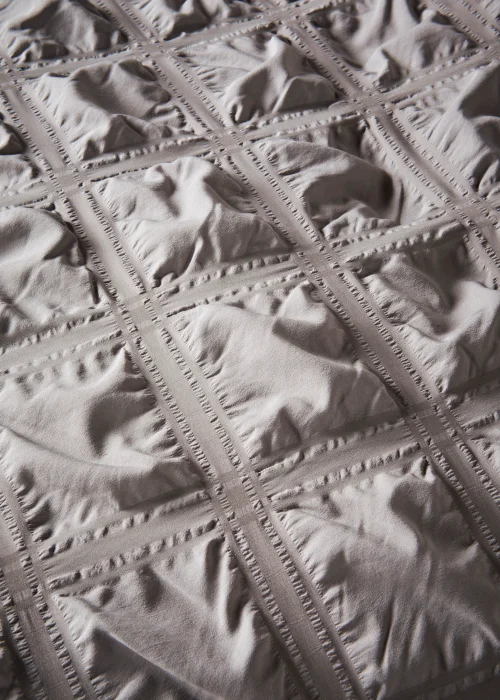 Grey Seersucker Duvet Cover - Double Image 4