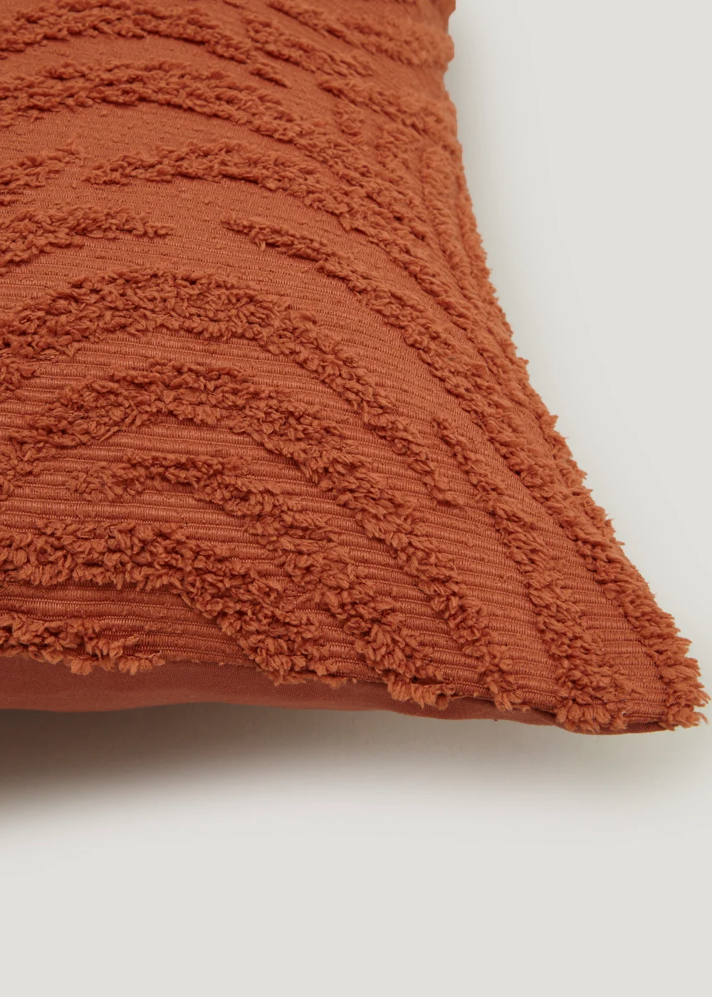 Brown Chenille Tufted Cushion (43cm x 43cm) Image 2
