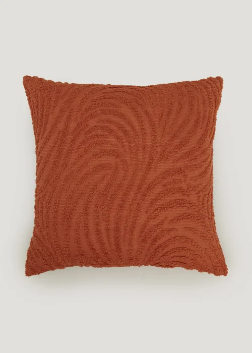 Brown Chenille Tufted Cushion (43cm x 43cm) Image 1