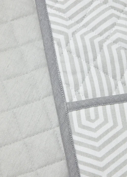 Grey Geometric Print Oven Gloves (92cm x 18cm) Image 2