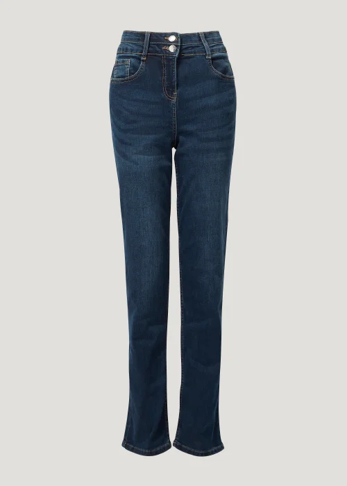 Grace Dark Wash Push Up Straight Leg Jeans - Size 8 Image 3