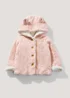 Baby Pink Teddy Fleece Jacket (Newborn-23mths) - Newborn Image 1