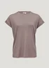 Brown Ribbed Longline T-Shirt - Small Image 5