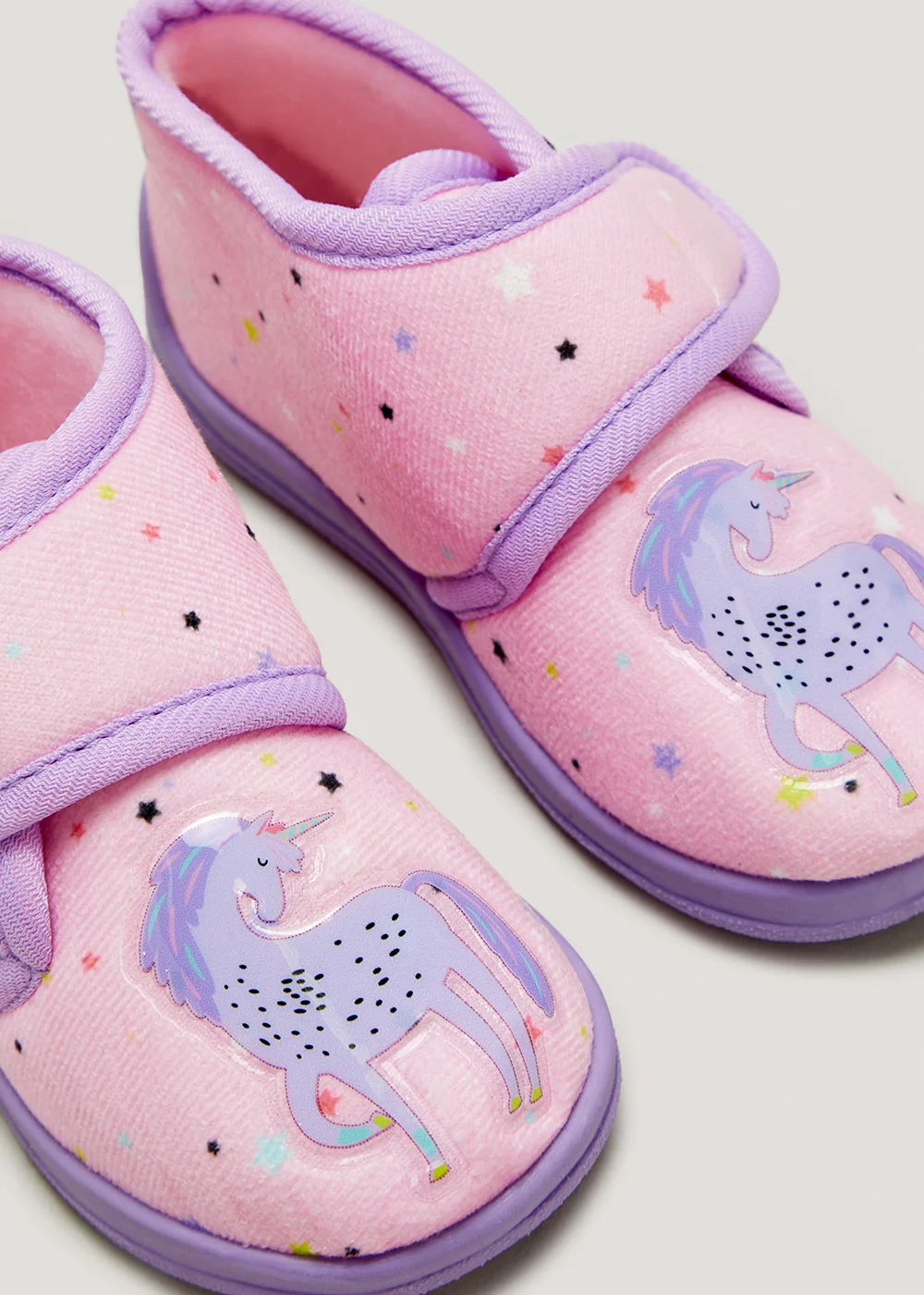 Girls Pink Unicorn Strap Slippers (Younger 4-12) - Size 4 Infants Image 2