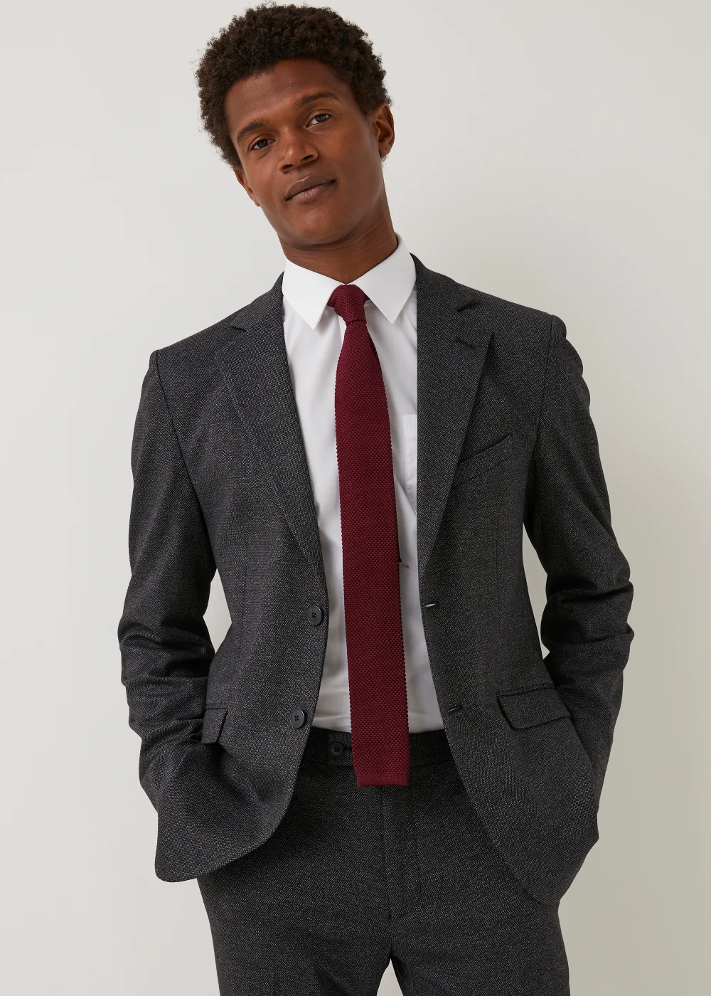 Taylor & Wright Hardy Charcoal Slim Fit Jersey Suit Jacket - 38 Chest Short Image 6