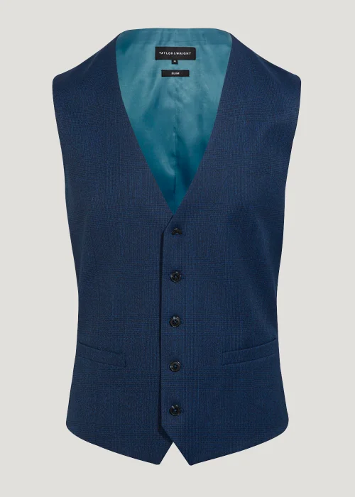 Taylor & Wright Eliot Blue Waistcoat - Small Image 2