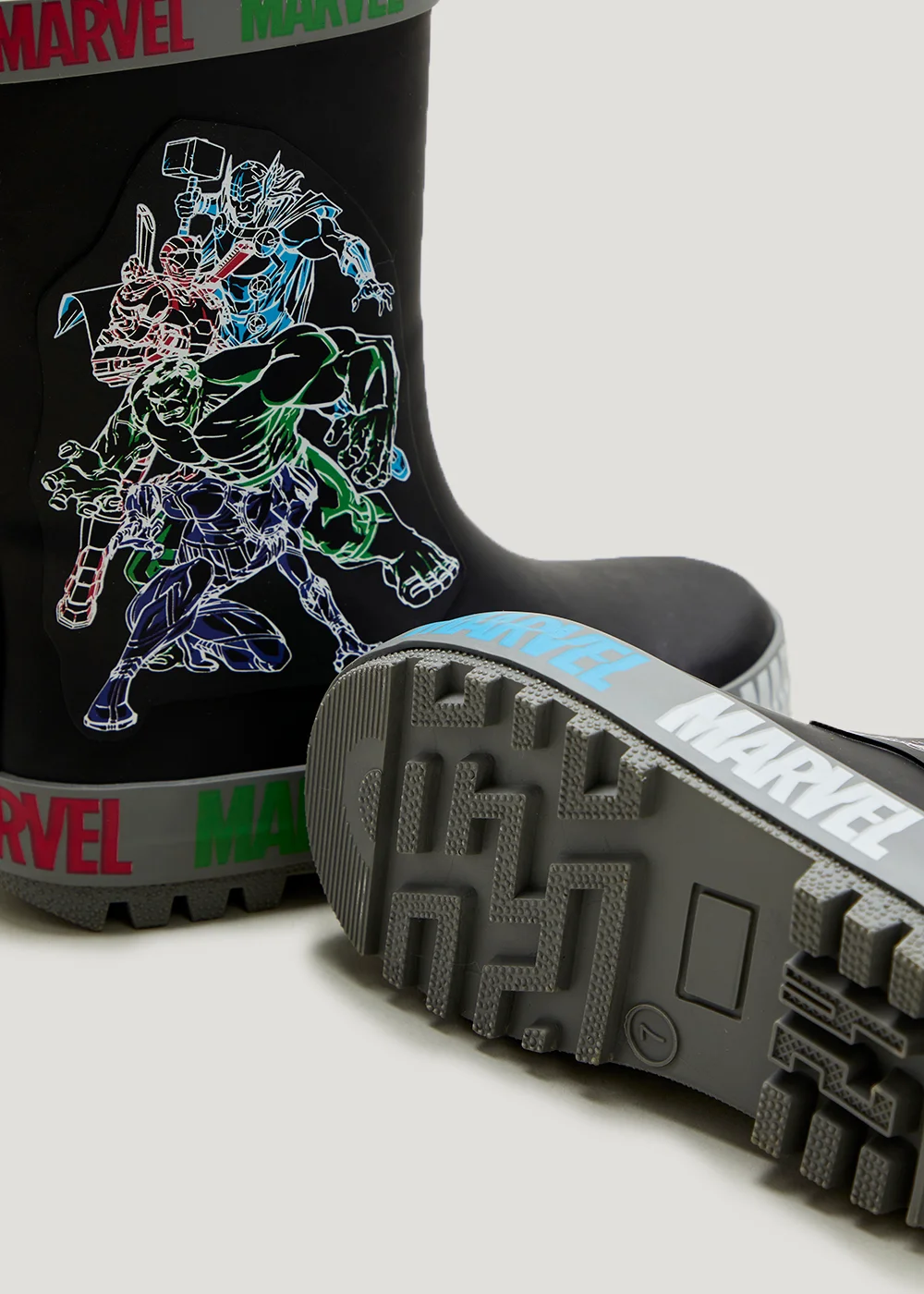 Boys Black Marvel Avengers Wellies (Younger 6-Older 2) - 2 Image 2
