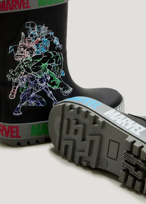 Boys Black Marvel Avengers Wellies (Younger 6-Older 2) - 2 Image 2