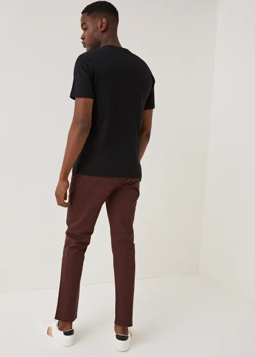 Burgundy Straight Fit Stretch Chinos - 30 Waist Regular Image 2
