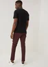 Burgundy Straight Fit Stretch Chinos - 30 Waist Regular Image 2