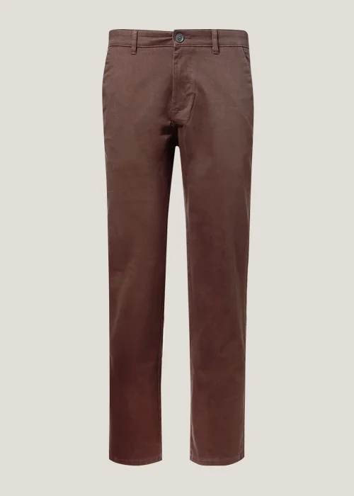 Burgundy Straight Fit Stretch Chinos - 30 Waist Regular Image 5