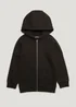 Boys Black Waffle Zip Up Hoodie (4-15yrs) - 4 Yrs Image 1
