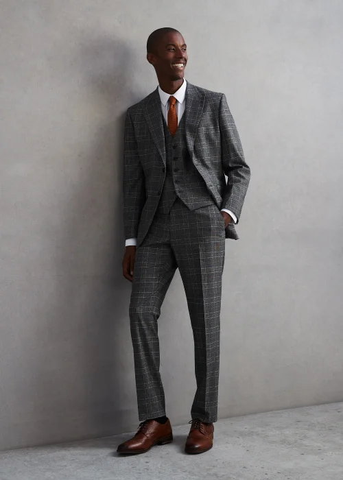 Taylor & Wright Lawrence Grey Tailored Fit Suit Jacket - 38 Chest Short Image 1