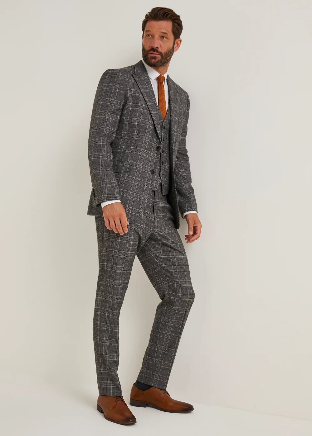 Taylor & Wright Lawrence Grey Tailored Fit Suit Jacket - 38 Chest Short Image 3
