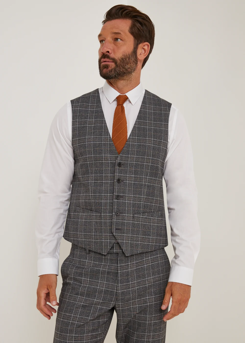 Taylor & Wright Lawrence Grey Tailored Fit Suit Waistcoat - Small Image 4