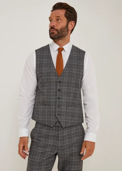 Taylor & Wright Lawrence Grey Tailored Fit Suit Waistcoat - Small Image 4
