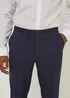 Taylor & Wright Hobbes Navy Check Slim Fit Suit Trousers - 32 Waist 29 Leg Image 3