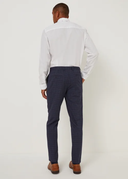 Taylor & Wright Hobbes Navy Check Slim Fit Suit Trousers - 32 Waist 29 Leg Image 5