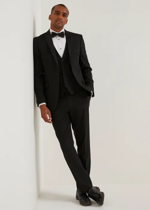 Taylor & Wright Black Tailored Fit Dinner Suit Jacket - 38 Chest Long Image 2