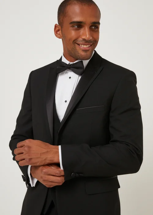 Taylor & Wright Black Tailored Fit Dinner Suit Jacket - 38 Chest Long Image 1