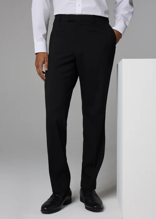 Taylor & Wright Black Tailored Fit Dinner Suit Trousers - 32 Waist 29 Leg Image 1