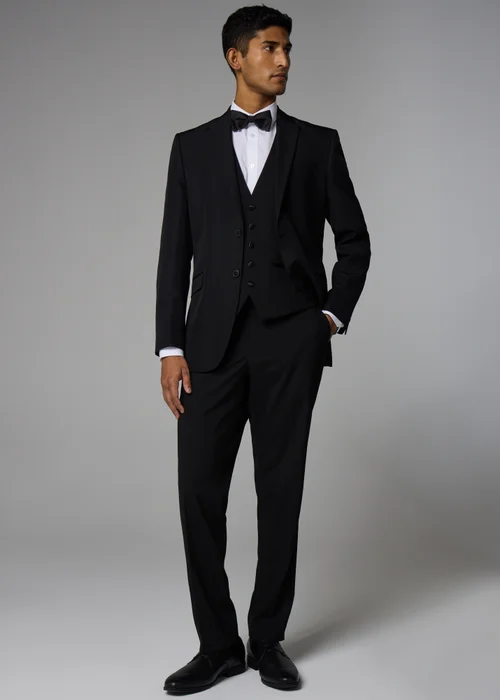 Taylor & Wright Black Tailored Fit Dinner Suit Trousers - 32 Waist 29 Leg Image 2
