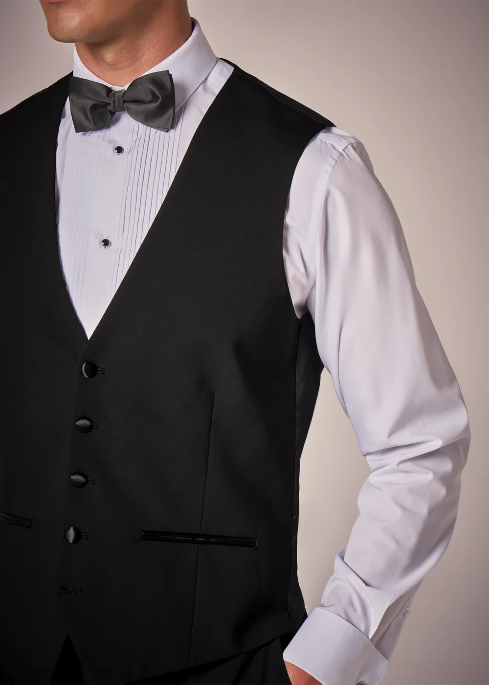 Taylor & Wright Black Dinner Waistcoat - Small Image 1
