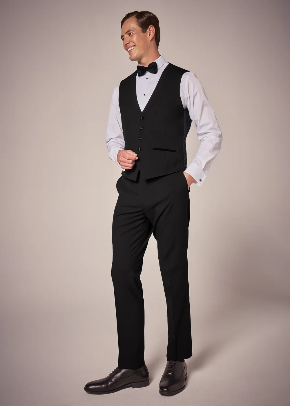 Taylor & Wright Black Dinner Waistcoat - Small Image 3