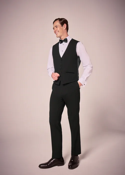 Taylor & Wright Black Dinner Waistcoat - Small Image 2