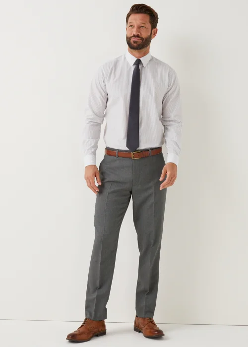 Taylor & Wright Austen Charcoal Tailored Fit Suit Trousers - 32 Waist 29 Leg Image 1