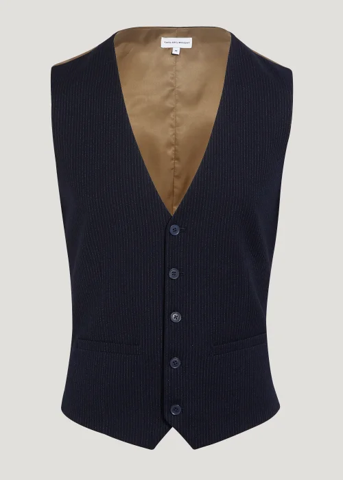 Taylor & Wright Milne Navy Skinny Fit Suit Waistcoat - Small Image 5