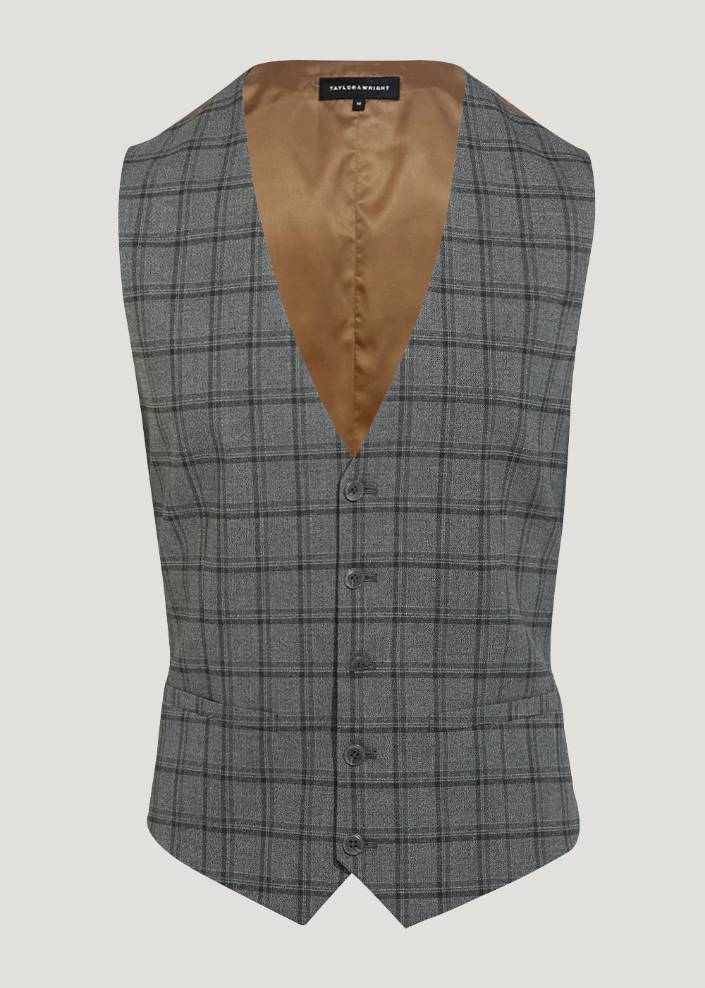 Taylor & Wright Watts Grey Skinny Fit Waistcoat - Small Image 4