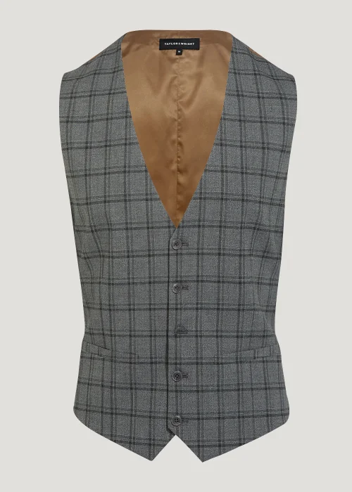 Taylor & Wright Watts Grey Skinny Fit Waistcoat - Small Image 4