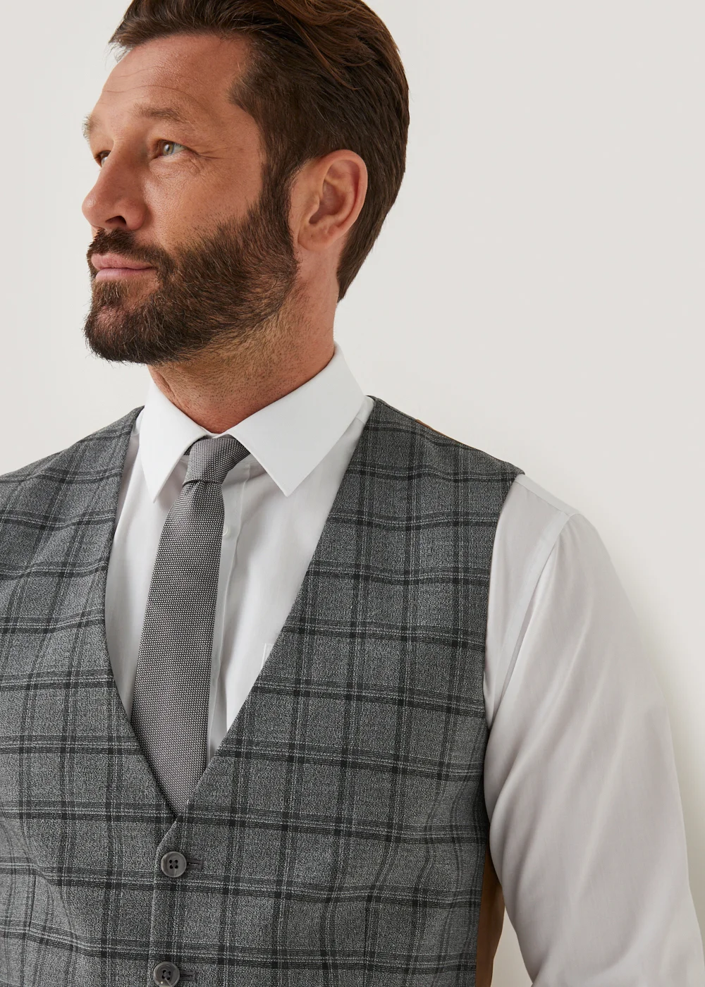 Taylor & Wright Watts Grey Skinny Fit Waistcoat - Small Image 3