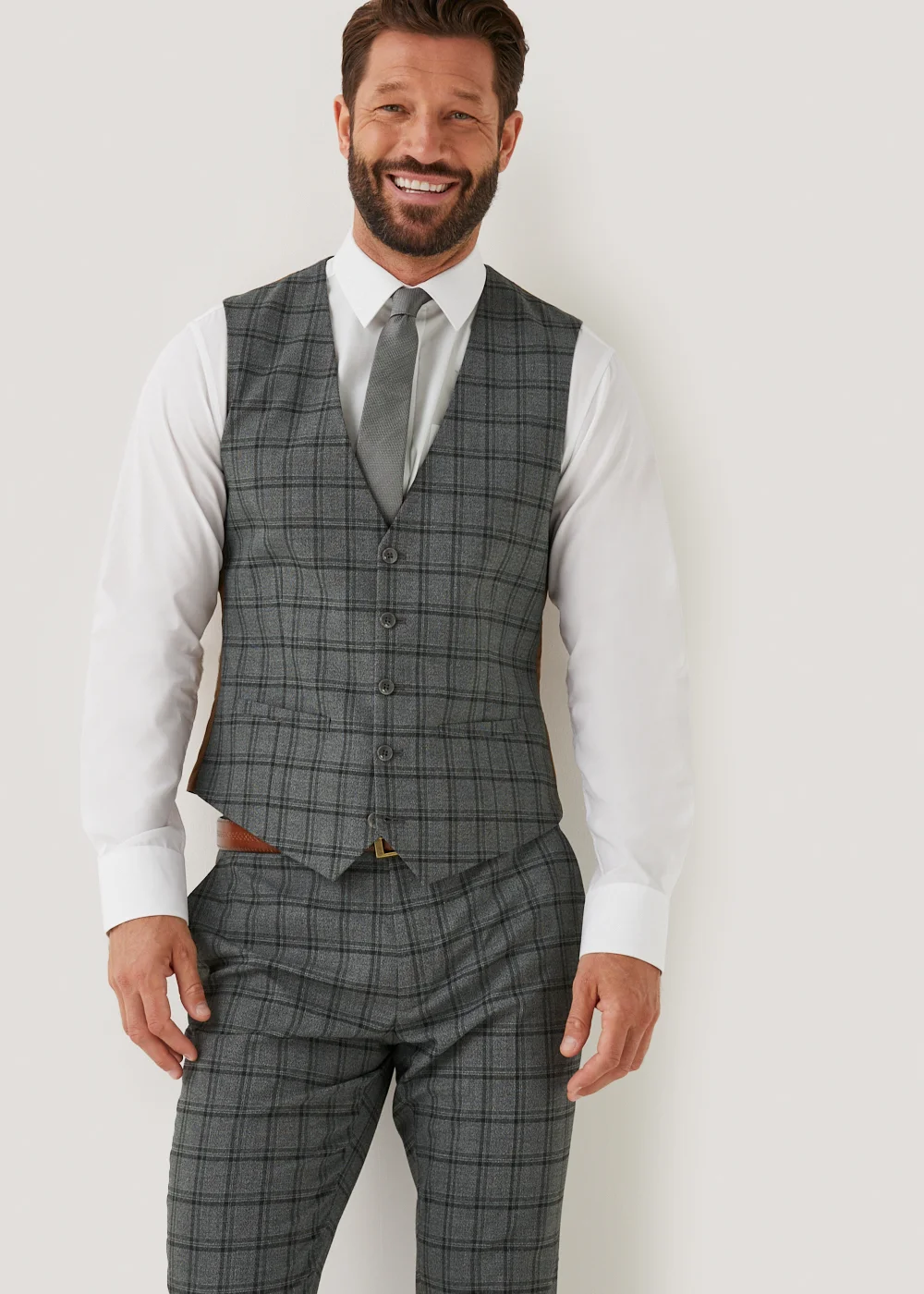 Taylor & Wright Watts Grey Skinny Fit Waistcoat - Small Image 1