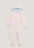 Girls Pink Embossed Dinosaur Velour Onesie (9mths-5yrs) - Age 9 - 12 Months Image 1