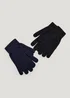 2 Pack Black & Navy Magic Gloves - One Size Image 1