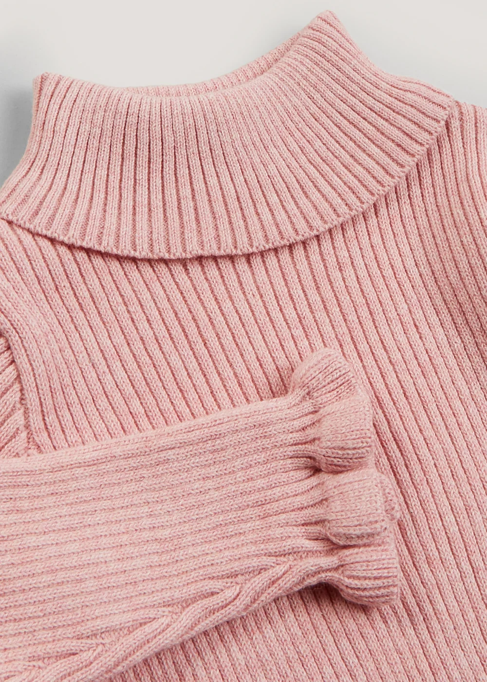 Girls Pink Roll Neck Jumper (9mths-6yrs) - Age 9 - 12 Months Image 2