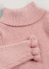Girls Pink Roll Neck Jumper (9mths-6yrs) - Age 9 - 12 Months Image 2