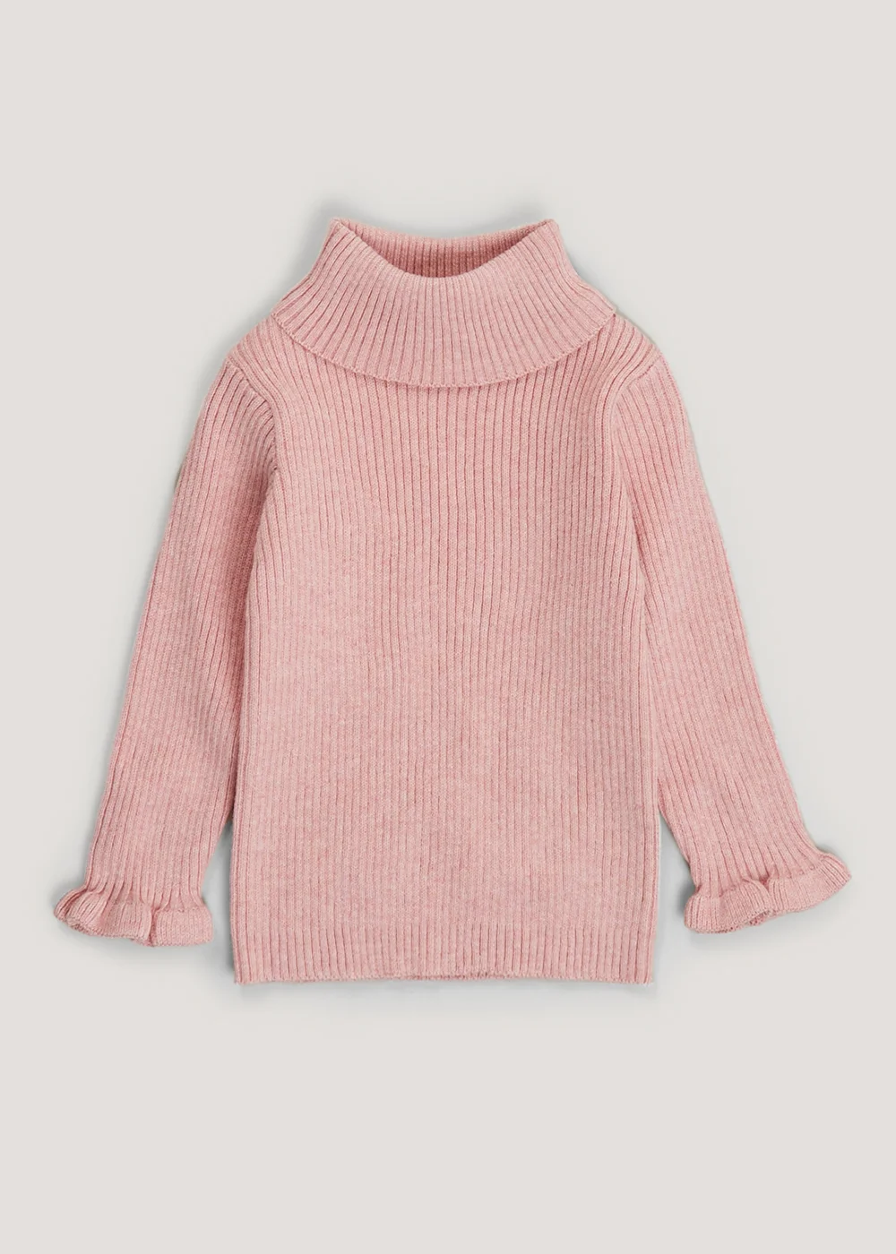 Girls Pink Roll Neck Jumper (9mths-6yrs) - Age 9 - 12 Months Image 1