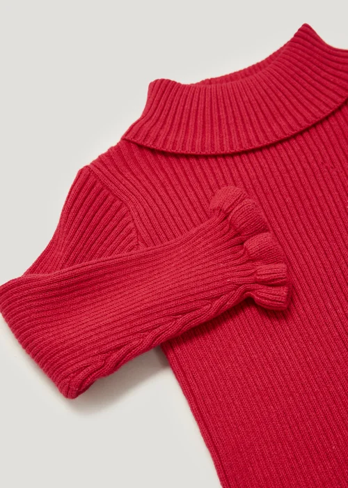 Girls Red Roll Neck Jumper (9mths-6yrs) - Age 9 - 12 Months Image 2