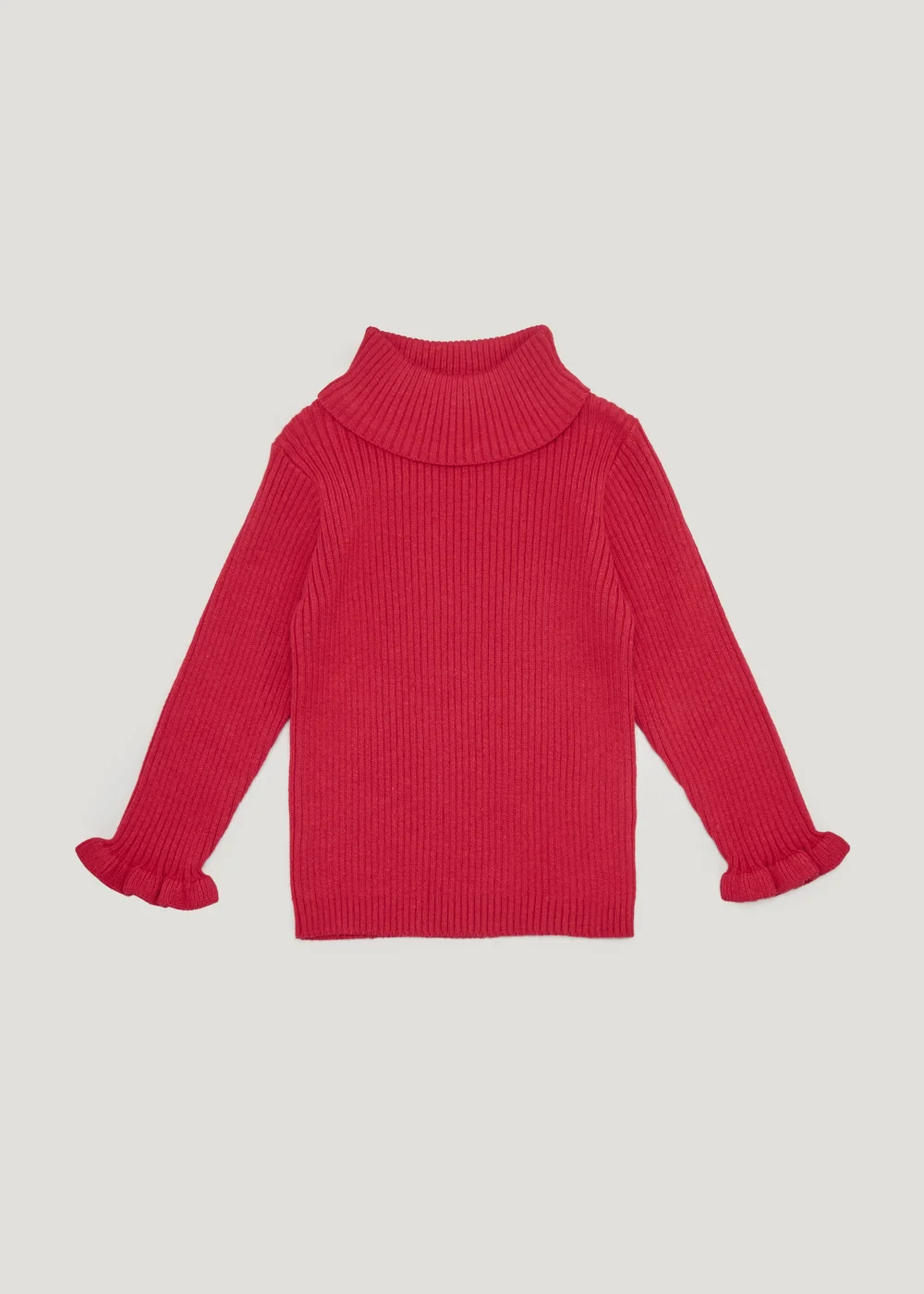 Girls Red Roll Neck Jumper (9mths-6yrs) - Age 9 - 12 Months Image 1