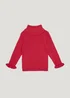 Girls Red Roll Neck Jumper (9mths-6yrs) - Age 9 - 12 Months Image 1